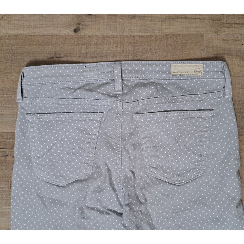 AG Adriano Goldschmied Gray The Stevie Polka Dot Slim Straight Leg Jeans Size 27 - Picture 8 of 13